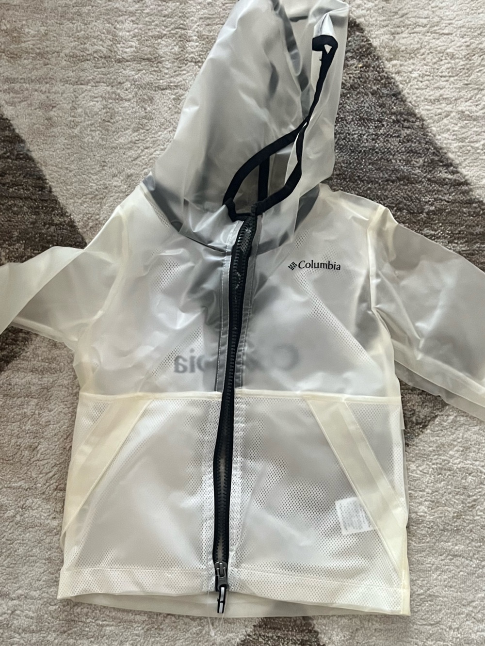 Columbia Translucent Rain Jacket with Black Trim